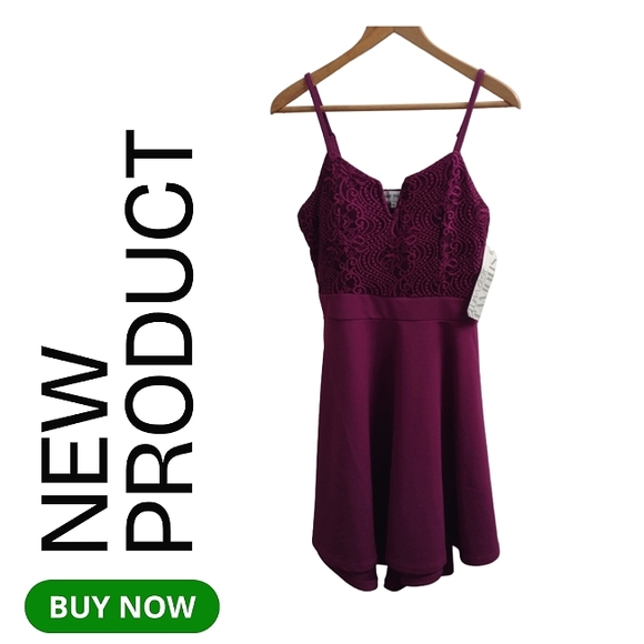 Almost Famous Dresses & Skirts - 🍃NEW Plum Lace Paisley Top | Empire Waist Mini Dress